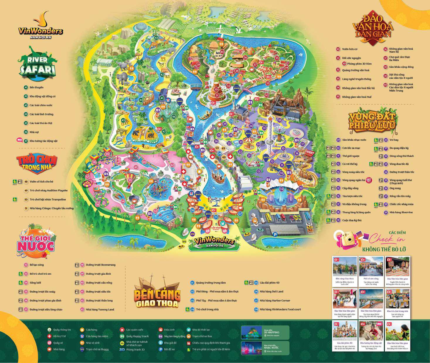 Bản đồ các phân khu trong VinWonders Nam Hội An