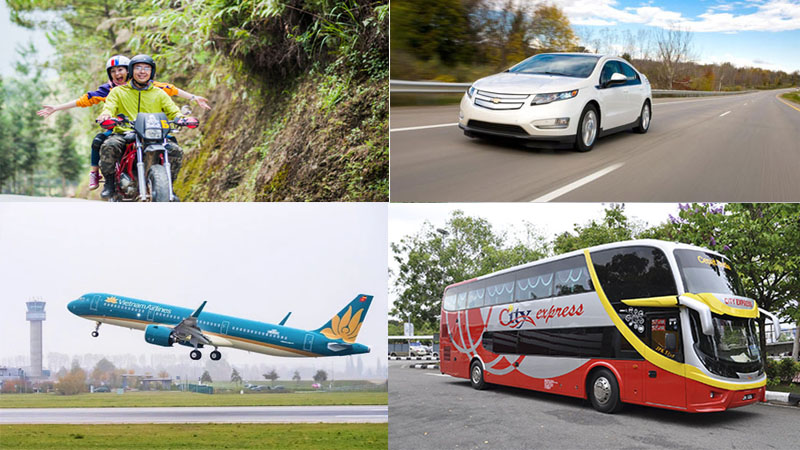 Có nhiều phương thức di chuyển đến núi Thần Tài